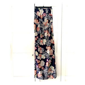 CAbi Cotton Floral Strapless Maxi Dress with Back Slit